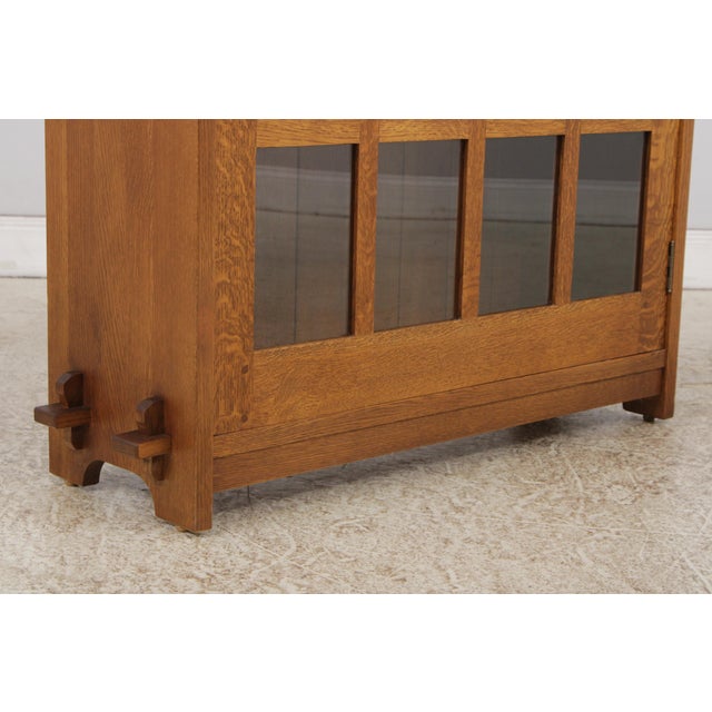 Brown Stickley Mission Oak 1 Door Bookcase For Sale - Image 8 of 18