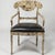1970s Regency Style Faux Marbleized Painted Arm Desk Chair W/ Black Leather For Sale - Image 4 of 9