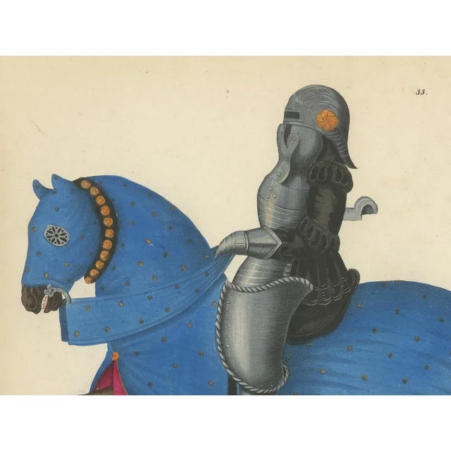 Knights on Striped and Starry Caparisoned Horses, 1842, Paper For Sale - Image 3 of 7