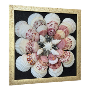 Custom Framed Seashell Wall Art in the Manner of a Sailor’s Valentine
