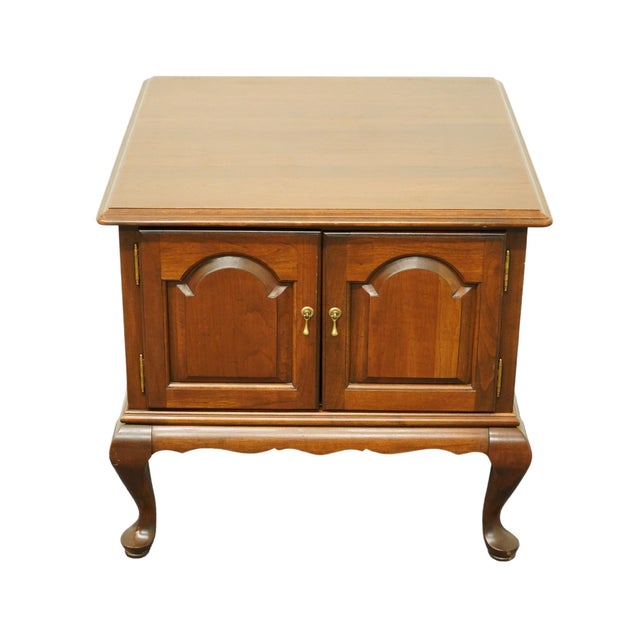ETHAN ALLEN Georgian Court Solid Cherry Traditional Style 24" Square Accent Storage End Table 11-8165 - Sheffield Finish...