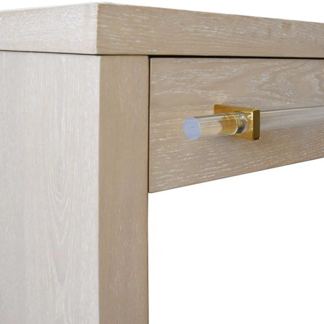 Matthew Izzo Home Ralph Cerused Oak Executive Desk For Sale - Image 4 of 7