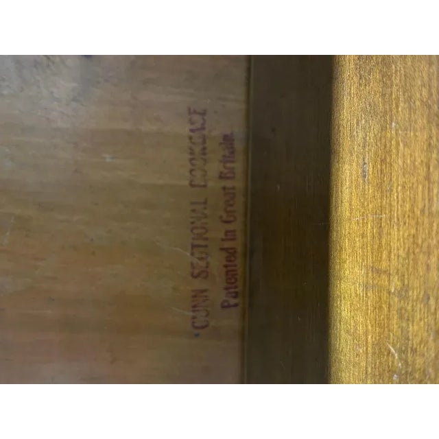 Wood Waterfall Oak Bookcases by Gunn, 1910, Set of 2 For Sale - Image 7 of 8