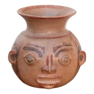 Pre Columbian Terracotta Moche Effigy Vessel For Sale