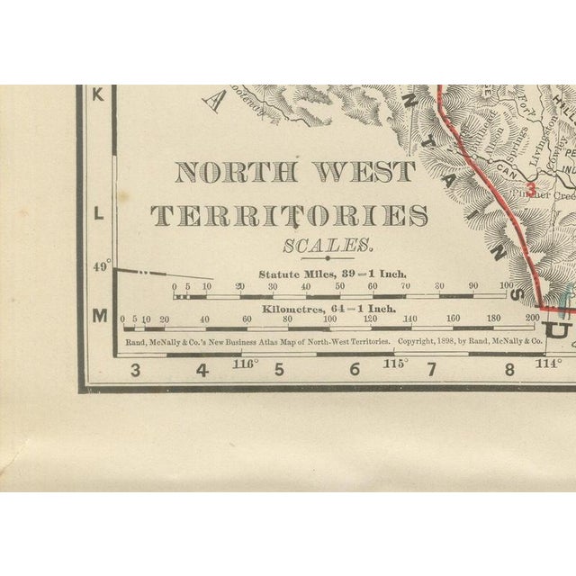 Black Antique Map of the North West Territories before Alberta and Saskatchewan, 1899 For Sale - Image 8 of 12