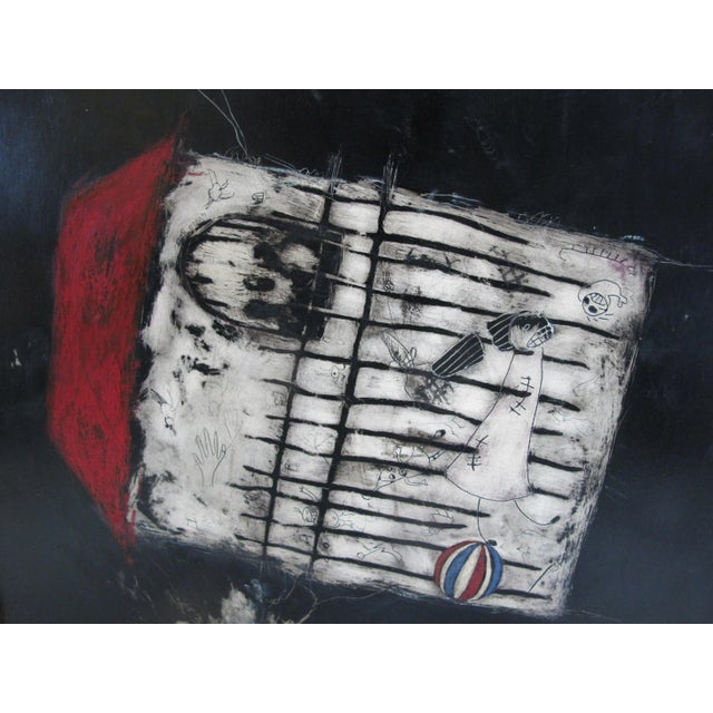 Signed Terry Waldron Oregon Contemporary Framed Mixed Media Painting One Chance For Sale In Portland, OR - Image 6 of 9