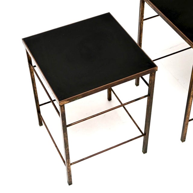 Vintage Brass Nesting Tables, 1960, Set of 3 For Sale - Image 9 of 11