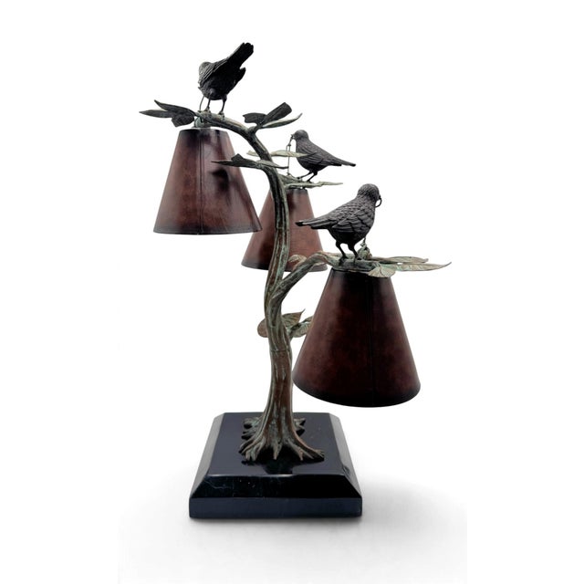 Maitland - Smith Maitland Smith Bronze 3-Light Table Lamp With Birds For Sale - Image 4 of 15