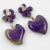 Christian Lacroix Christian Lacroix Dangle Pair of Clip Earrings Amethyst and Yellow Resin Heart For Sale - Image 4 of 6