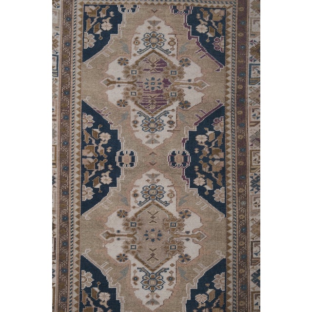 Hand Woven Geometric Turkish Oushak Wool Rug 2'9'' X 5'1'' For Sale - Image 9 of 10