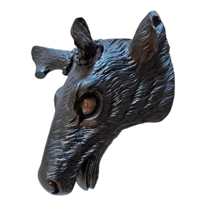 Antique German Black Forest Carved Moose Head Wall Bust