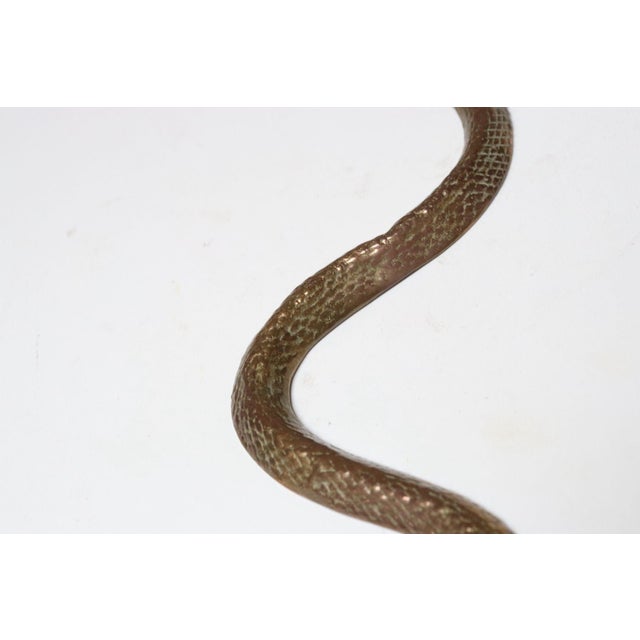 Art Deco Hammered Cast Brass Snake Form Serpentine Sculpture For Sale - Image 11 of 14