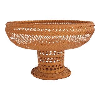 Early 20th C. Woven Pedestal Bowl For Sale