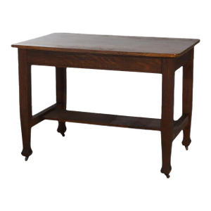 Antique Roycroft Inspired Mission Oak Single Drawer Desk C1920