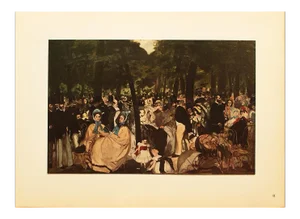 1949 After Edouard Manet "Music in the Tuileries" First Edition Parisian Full-Color Print