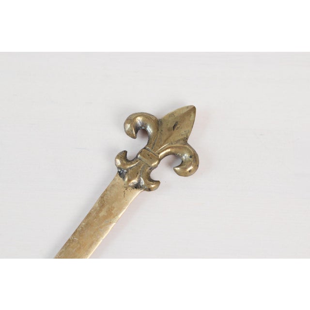 Mid-Century Modern Mid-Century Brass Fleur De Lys Letter Opener For Sale - Image 3 of 10