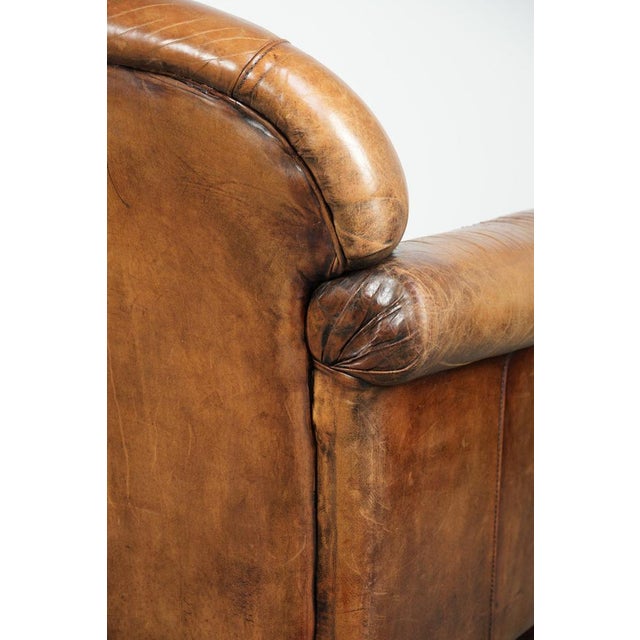 Vintage Brown Sheepskin Armchair For Sale - Image 11 of 15
