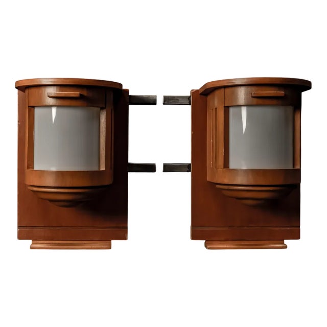 Modern Organic Architectural Wooden Lamps, Set of 2 For Sale