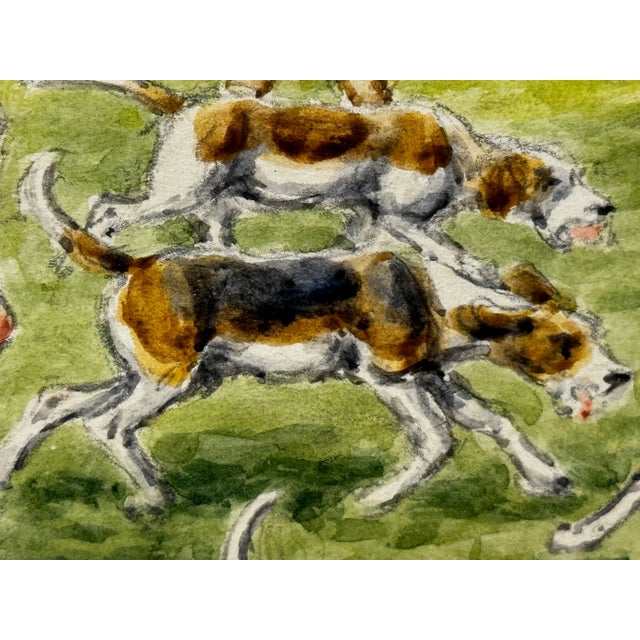 Original Painting C1943 the Badsworth Hunt on Foot, Easingwold: A Wartime Yorkshire Sporting Scene Framed by George Anderson Short For Sale - Image 14 of 18