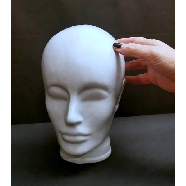 Vintage Italian Head in White Glazed Ceramic For Sale - Image 12 of 13