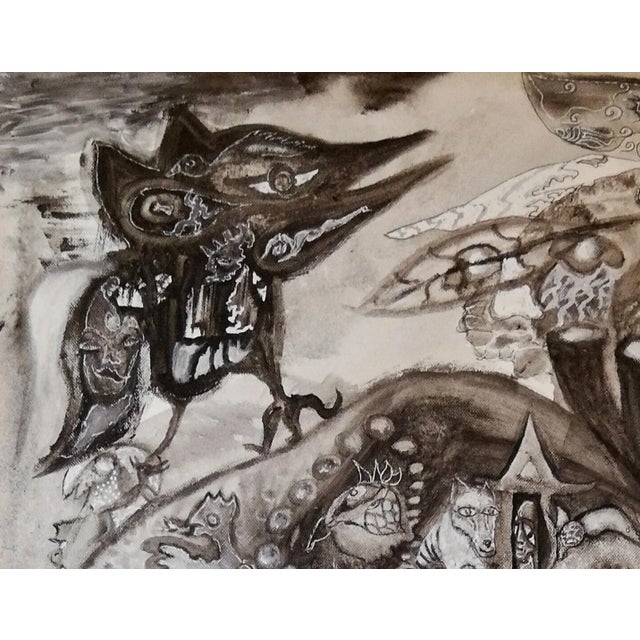 The Last Cry of the Tasmanian Tiger, 2020, acrylic technique and inks, 73x92 cm, work on frame. This piece is attributed...