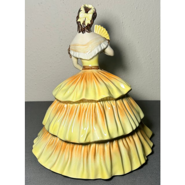 Vintage 1950’s American Goldscheider Everlast Ceramic Southern Belle Figurine For Sale - Image 4 of 7