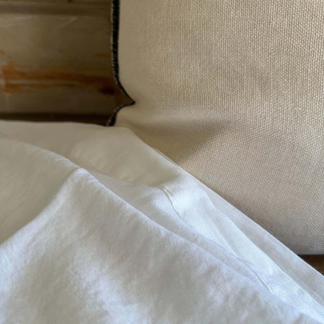 French Stone Washed Linen Accent Pillow With Down Feather Insert For Sale - Image 4 of 6