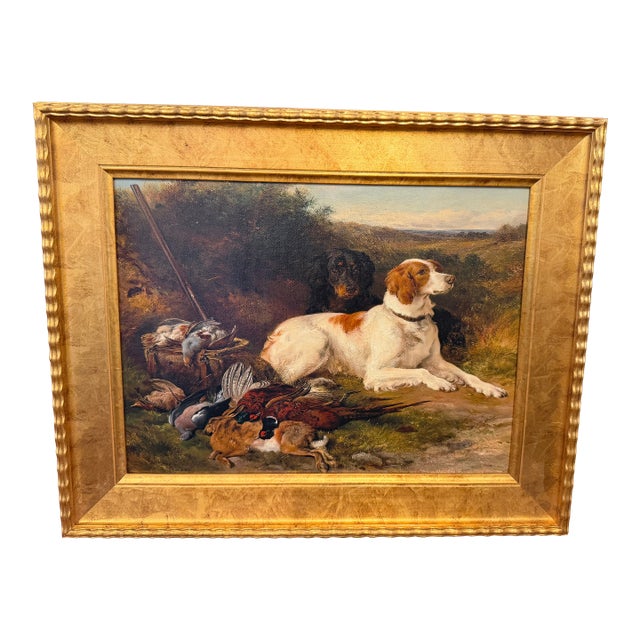 Bird Dog Canvas Print in Gold Frame "After the Hunt" For Sale
