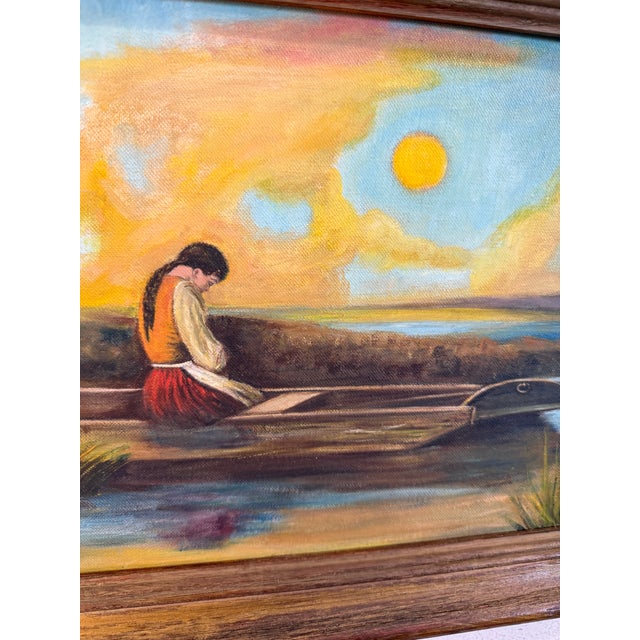 Painting on Canvas 1967, “Alone and Forsaken," a Well-Known Moody Scene Often Attributed to Heinrich Vosberg For Sale - Image 4 of 9