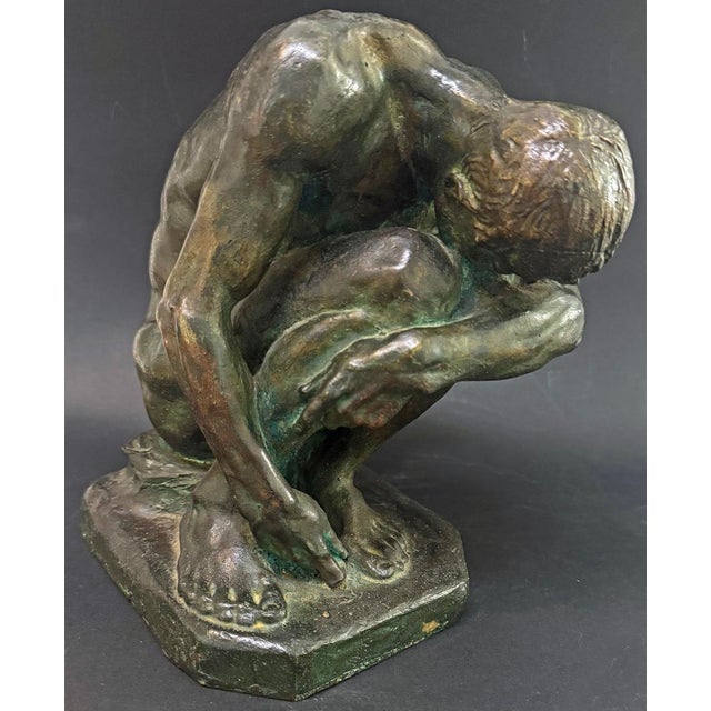 Traditional 1940s Bronze Figure of Adam, After the 1896 Paul Wayland Bartlett Original For Sale - Image 3 of 4