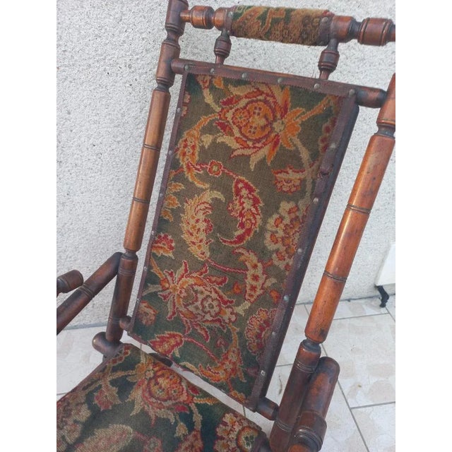 Napoleon III Bamboo Bamboo Stop Chair. Tapestry at the original point, wear on the front of the seat, Woodwork and system...