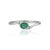 Metal Elegant Oval Emerald & Diamond Bezel-Set Ring in Sterling Silver, Size 8.5 For Sale - Image 7 of 10