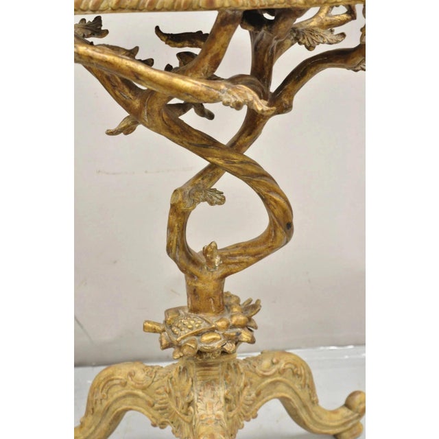 Maitland - Smith Late 20th Century Maitland Smith Italian Grotto Style Branch and Bird Figural Pedestal Side Table For Sale - Image 4 of 12