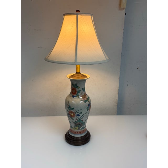 Late 20th Century Aladin Lamps & Shades Floral Porcelain Table Lamp For Sale - Image 11 of 12