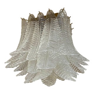 Murano Chandelier with 32 Transparent Felci Glasses, 1990 For Sale