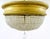 French 19th Century French Restored Round Crystal Prism Three Light Flush Mount Ceiling For Sale - Image 3 of 14