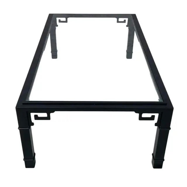 Metal Black Lacquered Iron Coffee Table For Sale - Image 7 of 9