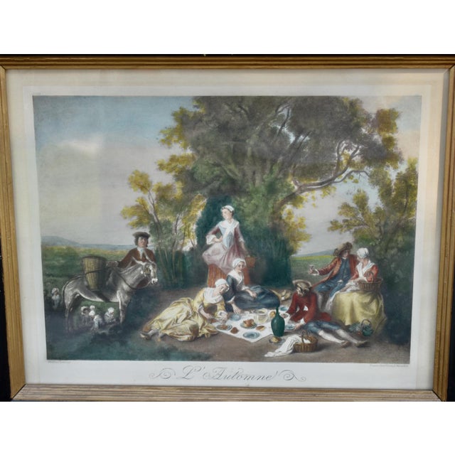 Antique Lithograph Walnut Ebonized Victorian Style Frame Rococo Style Print For Sale - Image 4 of 16