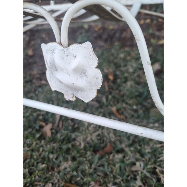 Russell Woodard 1960s Mid-Century Woodard Style Wrought Iron Patio Couch With Cushions. For Sale - Image 4 of 10