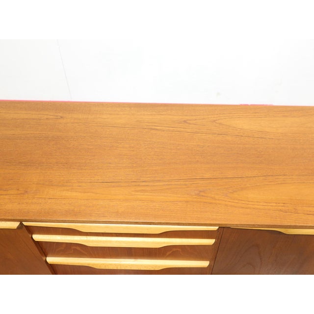 Mid Century Modern Vintage British Teak Sideboard Credenza For Sale - Image 4 of 14