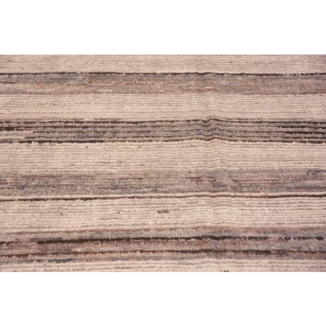 Contemporary Earthy Brown Grey Modern Wool Rug For Sale - Image 3 of 7