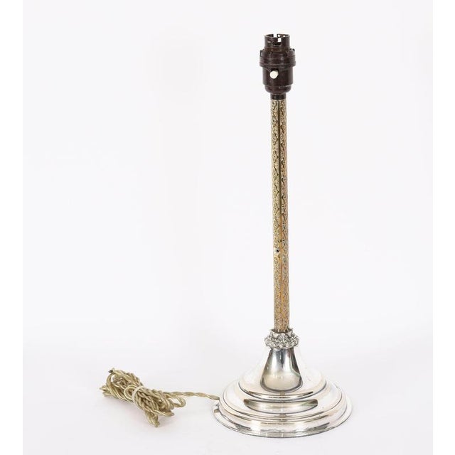 Antique Silver Plated Parcel Gilt Table Lamp by Mappin & Webbs For Sale - Image 12 of 13