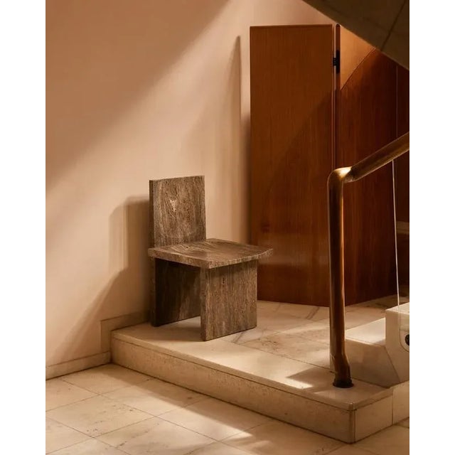 Mazer chair by tom fereday dimensions: w 35 x d 35 x h 55 cm materials: solid travertine. Weight: 130 kg. Mazer...