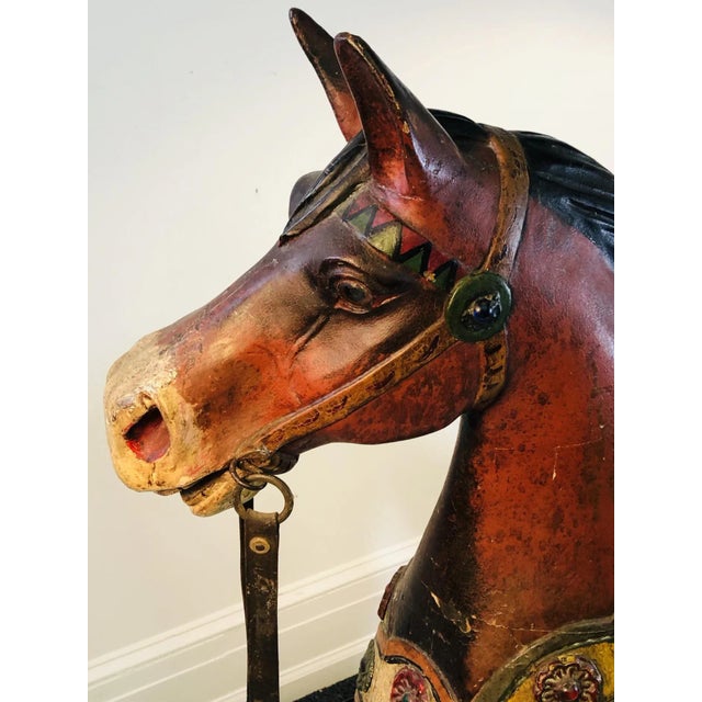 Antique Carved Turn of the Century Carousel Horse For Sale - Image 9 of 11