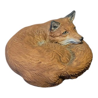 Vintage MCM Signed Aynsley Red Fox Figurine For Sale
