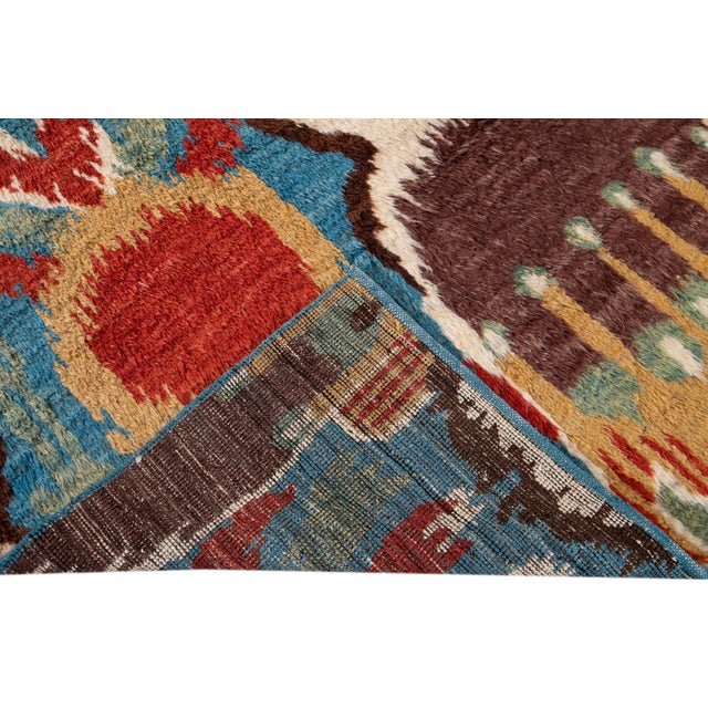 Colorful Modern Moroccan Handmade Wool Rug For Sale - Image 11 of 13