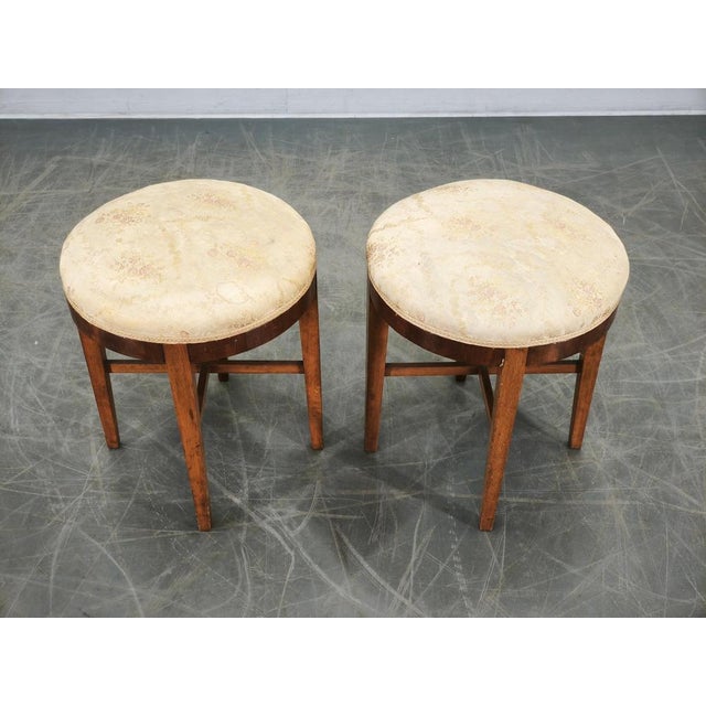 Art Deco Walnut and Beech Stools, Czechoslovakia, 1930s, Set of 2 For Sale - Image 11 of 12