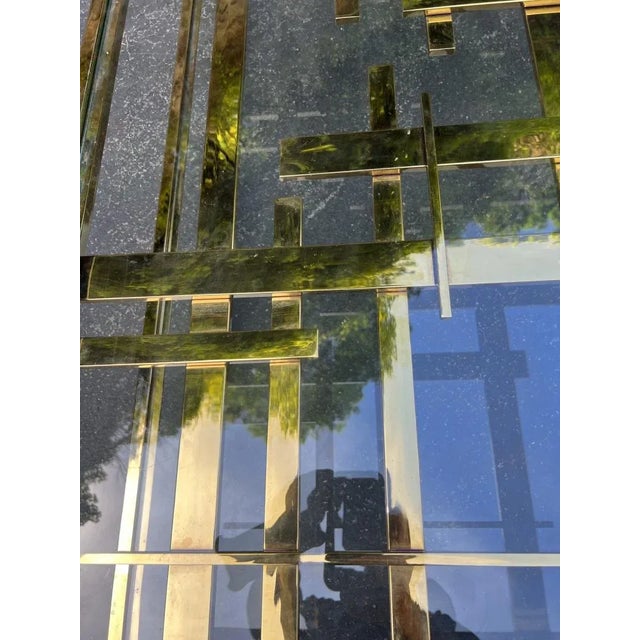 Romeo Rega Rare Modernist Gold Metal Multi Strap & Bar Coffee Table by Romeo Rega For Sale - Image 4 of 13