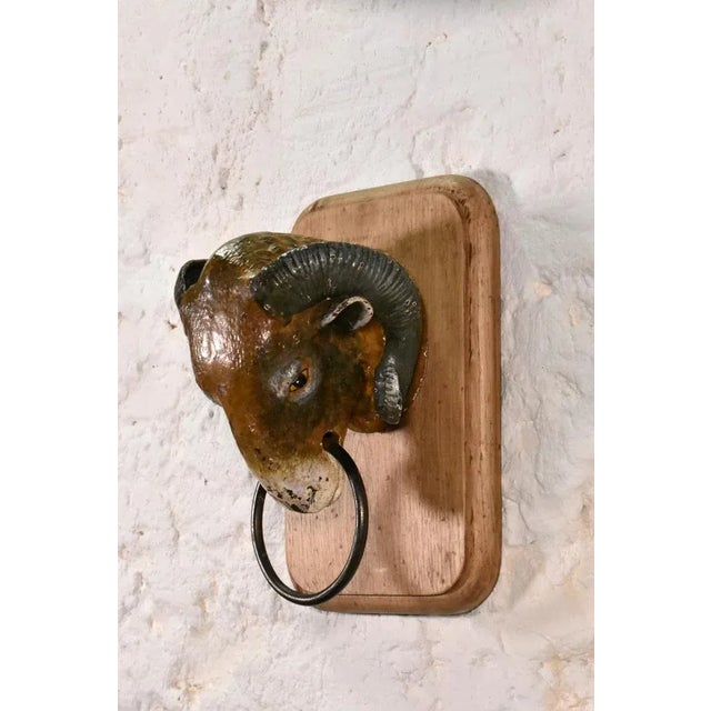 Antique French Rams Head from Butchers Shop, 19th Century For Sale - Image 6 of 9