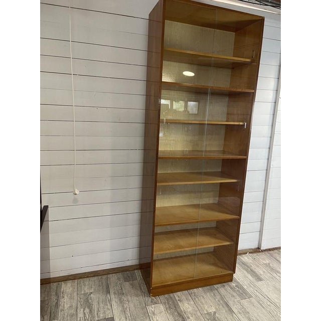 Vintage Bookcase with Original Glass, 1950s For Sale - Image 4 of 15